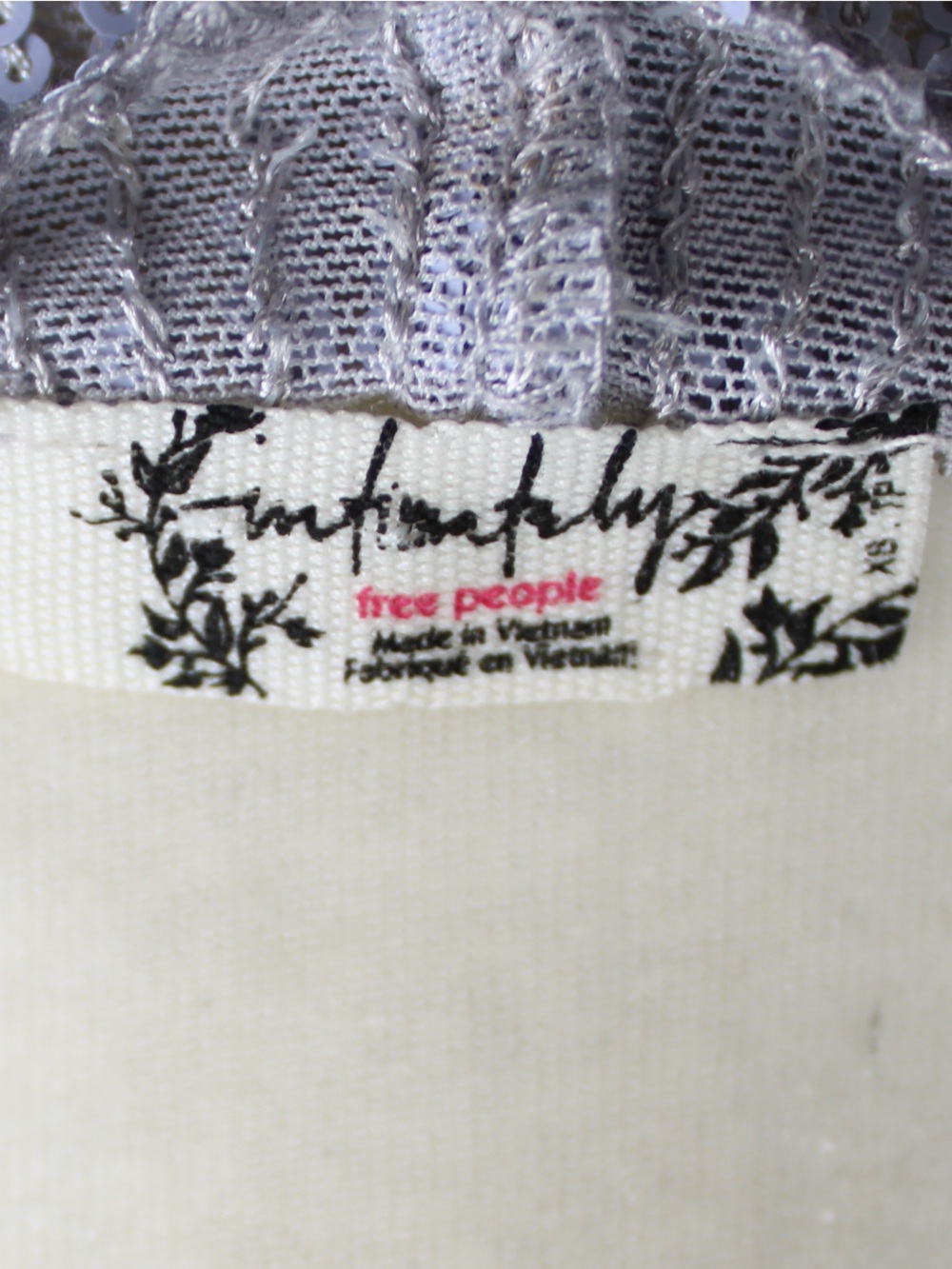 Free People Intimately Sequin Gold Rush Long Sleeve Top Purple Lavender Size XS - Picture 4 of 6